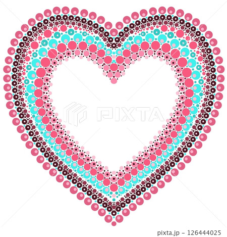 Heart made of colorful dots in mandala style. 126444025