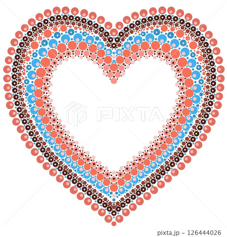 Heart made of colorful dots in mandala style. 126444026