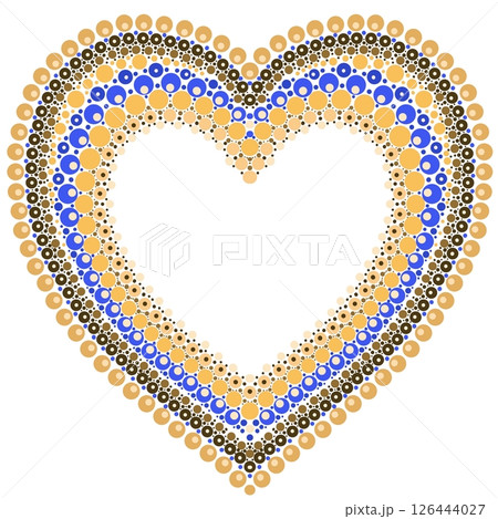 Heart made of colorful dots in mandala style. 126444027