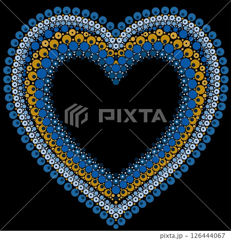 Heart made of colorful dots in mandala style. 126444067