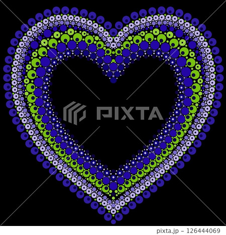 Heart made of colorful dots in mandala style. Heart made of colorful dots in mandala style. 126444069
