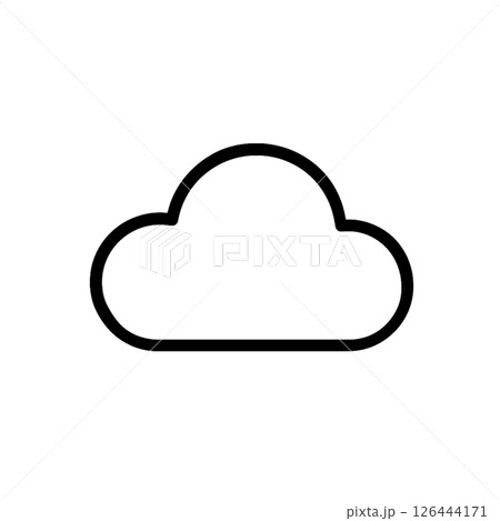 曇の線画アイコン、天気、クラウド、素材、背景なし、シンプル、UI 126444171