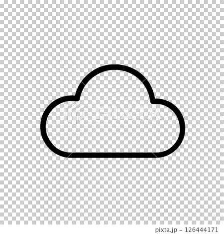 曇の線画アイコン、天気、クラウド、素材、背景なし、シンプル、UI 126444171