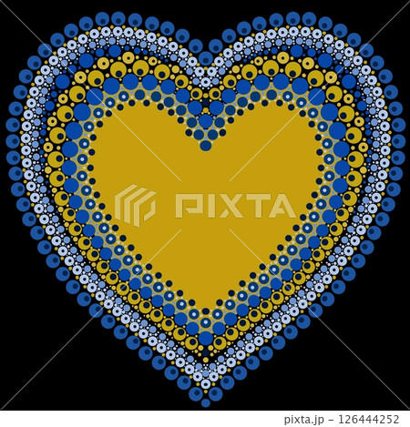 Heart made of colorful dots in mandala style. 126444252