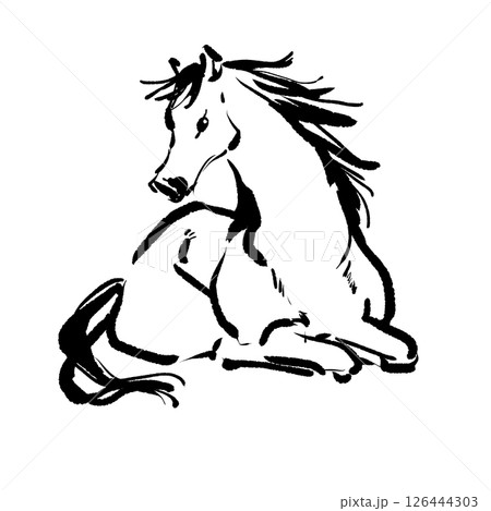 和風の馬のイラスト 和風の馬のイラスト 126444303