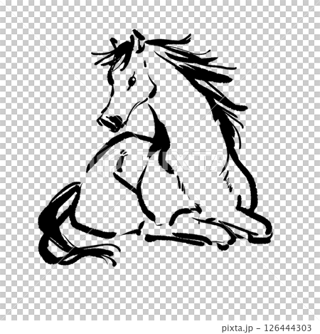 和風の馬のイラスト 和風の馬のイラスト 126444303