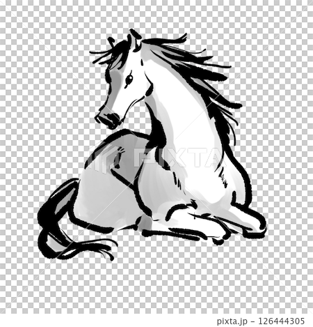 和風の馬のイラスト 126444305