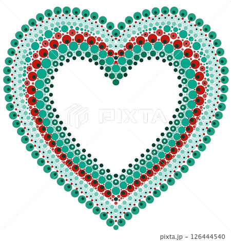 Heart made of colorful dots in mandala style. 126444540
