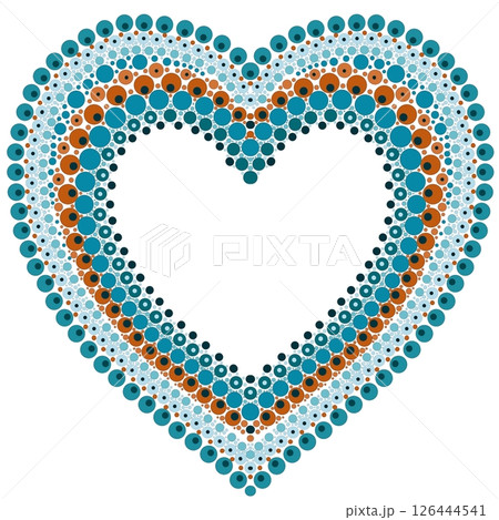 Heart made of colorful dots in mandala style. Heart made of colorful dots in mandala style. 126444541