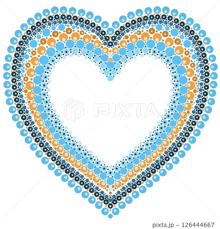 Heart made of colorful dots in mandala style. Heart made of colorful dots in mandala style. 126444667