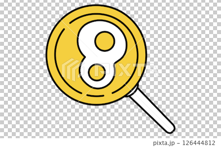 フライパンで焼く目玉焼きのシンプルな線画アイコン 126444812