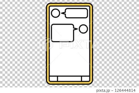 用於透過智慧型手機 SNS 應用程式聯繫的簡單線條圖標 126444814