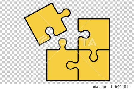 Simple line icon of interlocking puzzle pieces 126444819