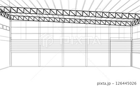 3d rendering of interior warehouse 126445026