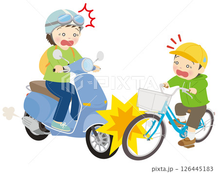 オートバイと自転車の交通事故 126445183