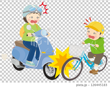 オートバイと自転車の交通事故 126445183