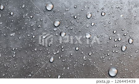 水滴が付着した金属の表面テクスチャ・リアルでクールなマクロ質感素材 126445439