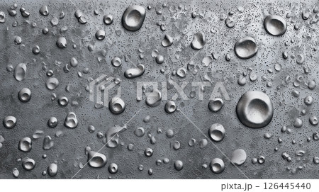 水滴が付着した金属の表面テクスチャ・リアルでクールなマクロ質感素材 126445440
