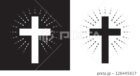 set of simple religion cross icon isolated vector illustration 126445817