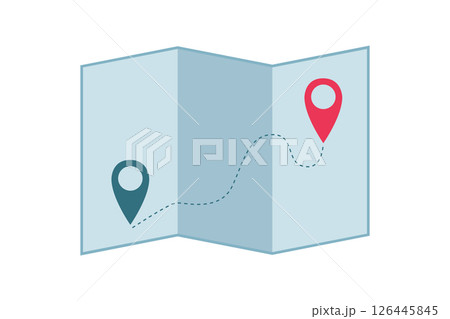 simple map symbol with location pins isolated vector illustration 126445845