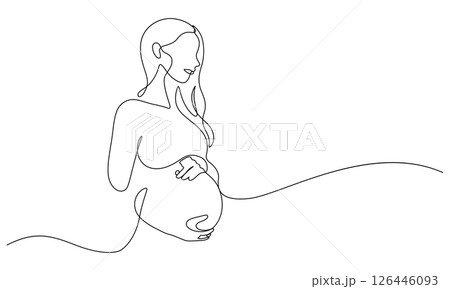 pregnant woman line art continuous minimalism pregnant woman line art continuous minimalism 126446093