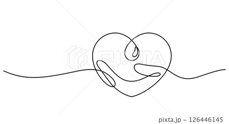 blood droplet heart shape and hand giving donor one line continuous blood droplet heart shape and hand giving donor one line continuous 126446145