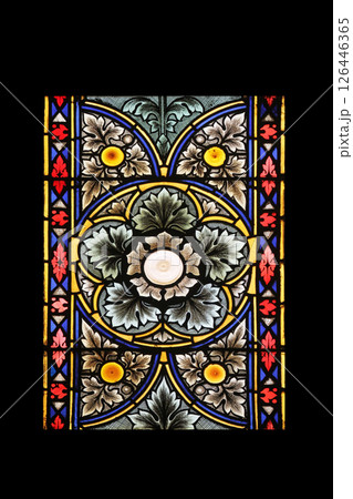Stained glass in Zagreb cathedral dedicated to the Assumption of Mary 126446365