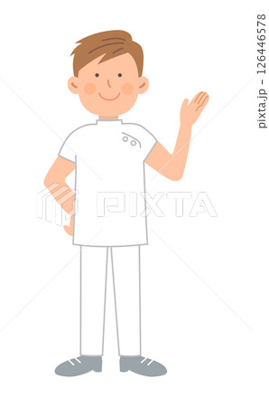 案内する男性看護師_全身 案内する男性看護師_全身 126446578