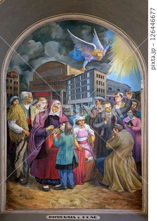 Frescoes that depict the persecution of religion in socialist Albania, Franciscan church in Shkoder, Albania 126446677