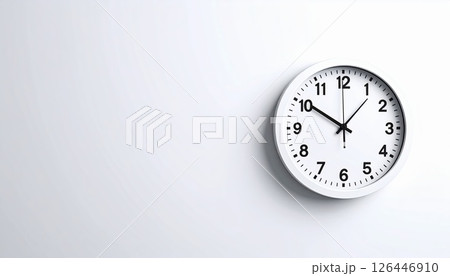 《AI画像》白い壁にかけた時計 126446910