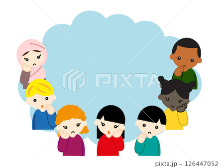 コピースペース　考える色々な人種の子どもたち2 126447052