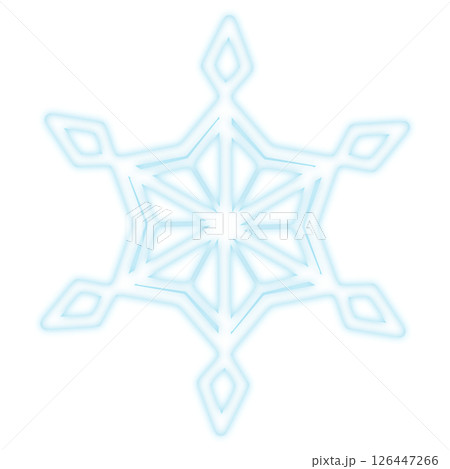 水色の発光したシンプルで可愛い雪のイラスト 126447266