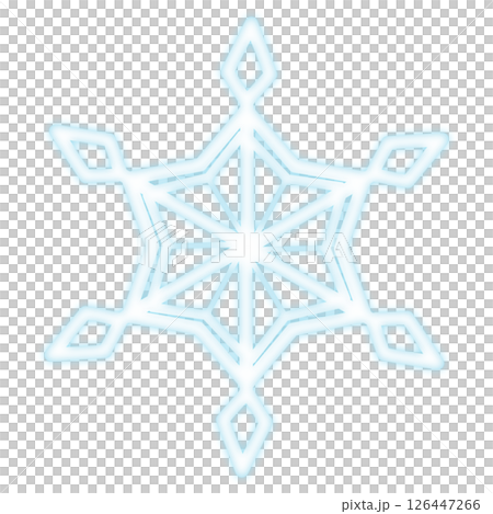 水色の発光したシンプルで可愛い雪のイラスト 126447266