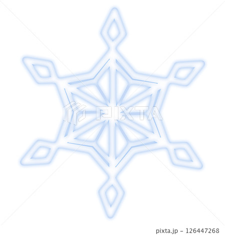 青い発光したシンプルで可愛い雪のイラスト 126447268