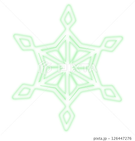 緑色の発光したシンプルで可愛い雪のイラスト 緑色の発光したシンプルで可愛い雪のイラスト 126447276