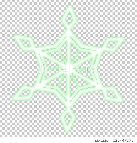 緑色の発光したシンプルで可愛い雪のイラスト 緑色の発光したシンプルで可愛い雪のイラスト 126447276