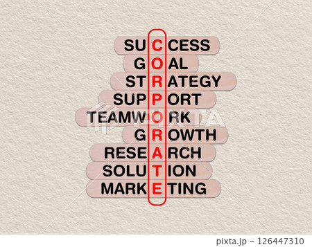 concept word corporate, crossword written on wooden stick, business corporate concept with copy space 126447310