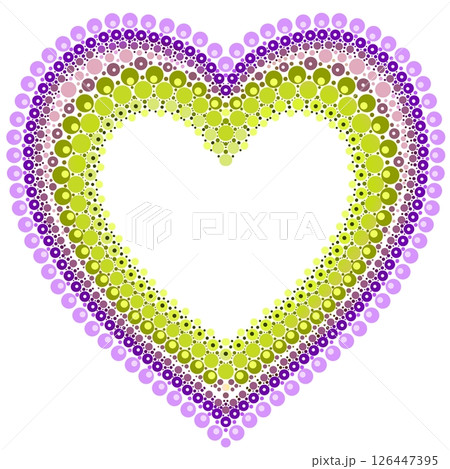 Heart made of colorful dots in mandala style. Heart made of colorful dots in mandala style. 126447395