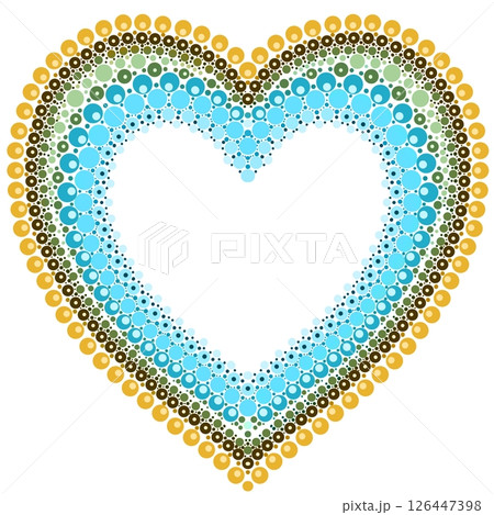 Heart made of colorful dots in mandala style. 126447398