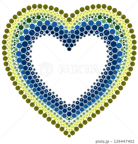 Heart made of colorful dots in mandala style. 126447402