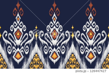 Abstract seamless ikat textile pattern design 126447427