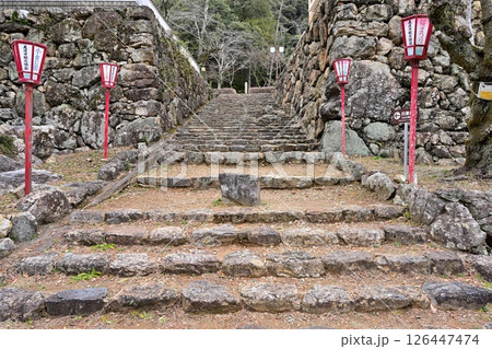 小倉山城跡 模擬天守と曲輪の様子 小倉山城跡 模擬天守と曲輪の様子 126447474