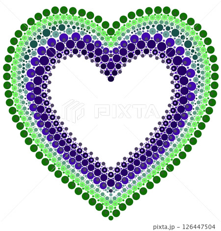 Heart made of colorful dots in mandala style. 126447504