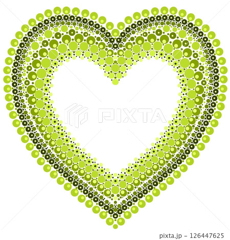 Heart made of colorful dots in mandala style. Heart made of colorful dots in mandala style. 126447625