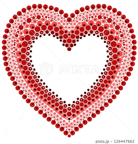 Heart made of colorful dots in mandala style. Heart made of colorful dots in mandala style. 126447662