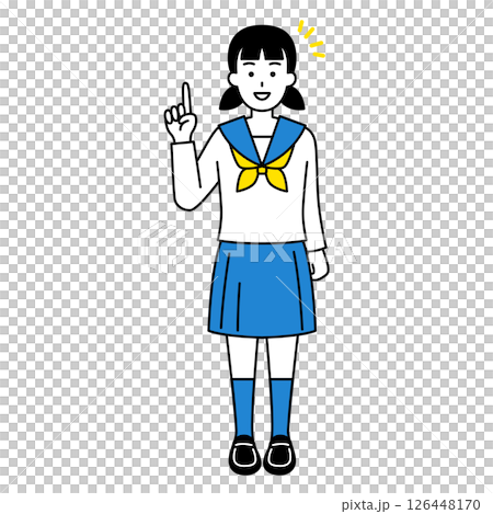 アイデアをひらめく女子学生（全身） 126448170