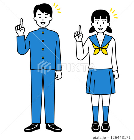 アイデアをひらめく男女の学生（全身） 126448171