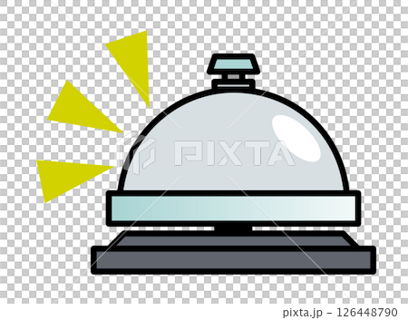 受付で呼出しや案内で鳴らす卓上ベルのイラスト 受付で呼出しや案内で鳴らす卓上ベルのイラスト 126448790