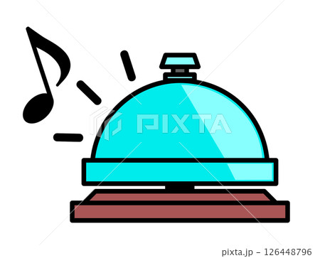受付で呼出しや案内で鳴らす卓上ベルのイラスト 126448796
