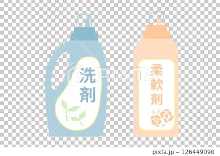 洗濯洗剤と柔軟剤のボトルのベクターイラスト 126449090